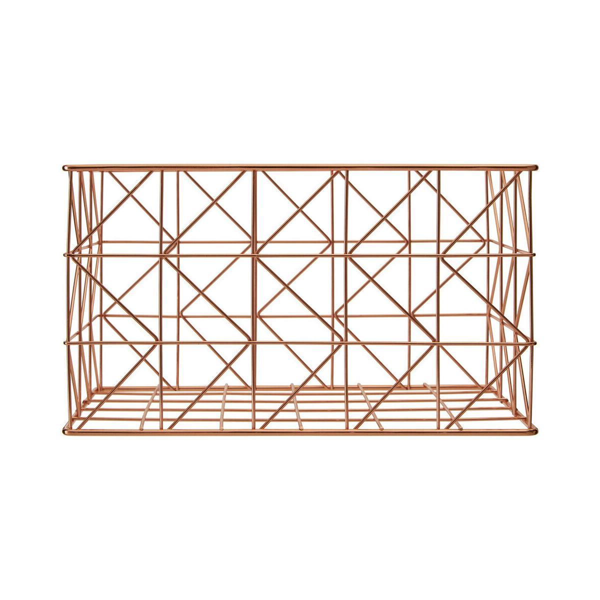 Vertex Copper Finish Zigzag Wire Basket