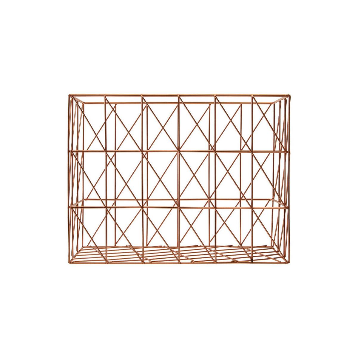Vertex Copper Finish Cross Design Wire Basket