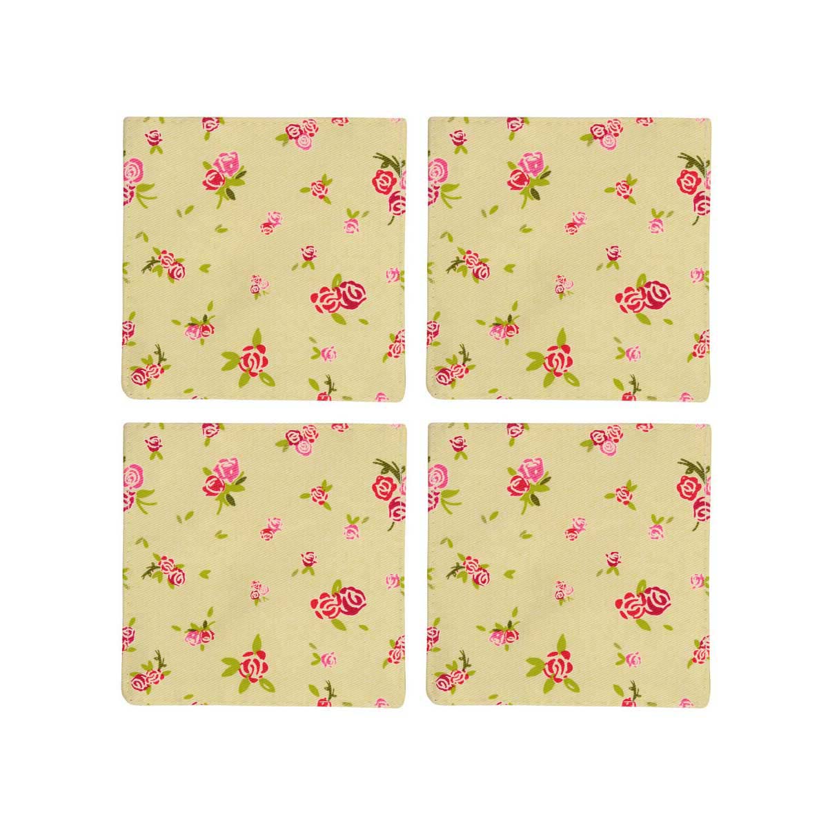 Set Of Four Rose Cottage Coaster