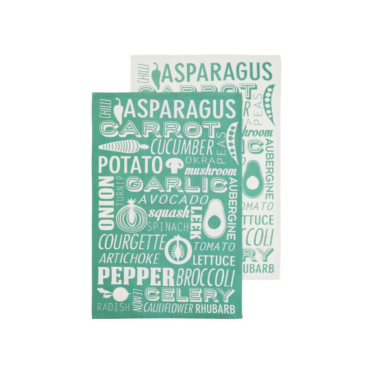 Set Of Three Porter Green Tea Towels