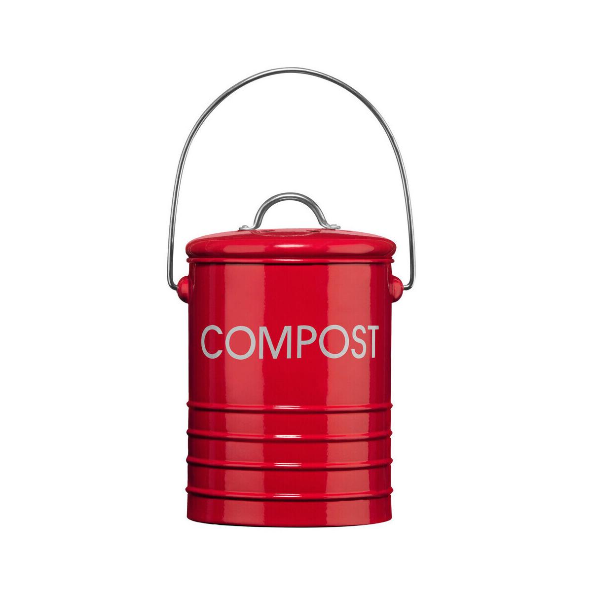 Red Compost Bin with Handle