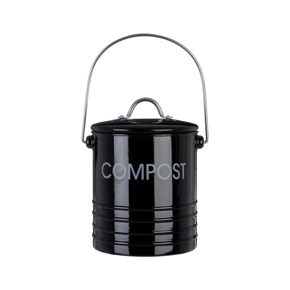 Black Compost Bin with Handle