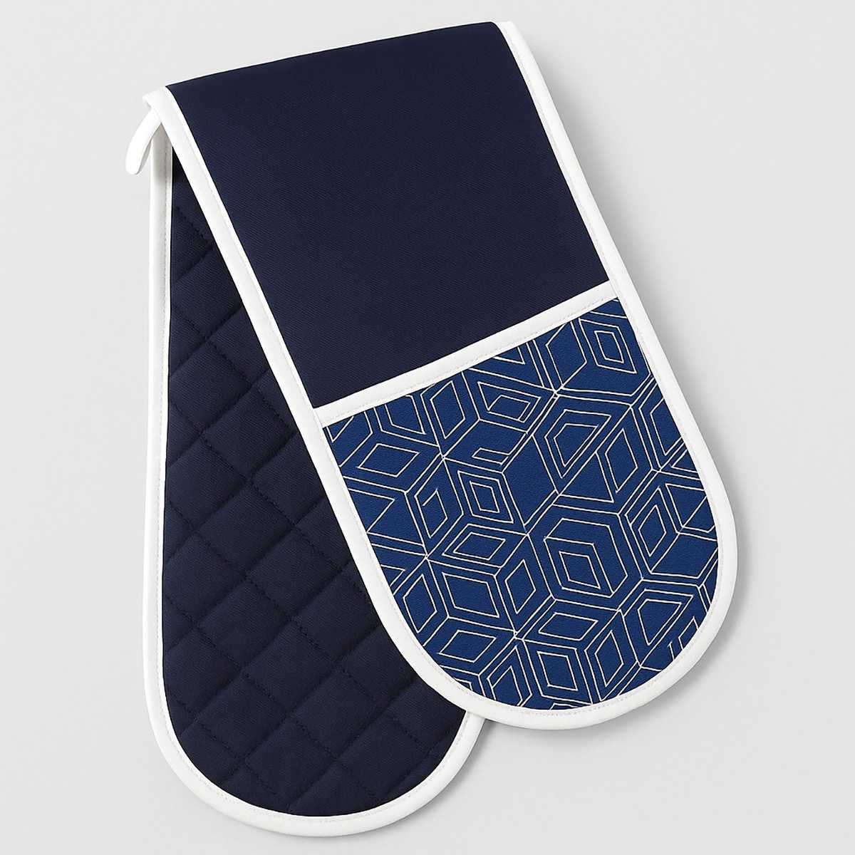 Modern Retro White Blue Double Oven Glov