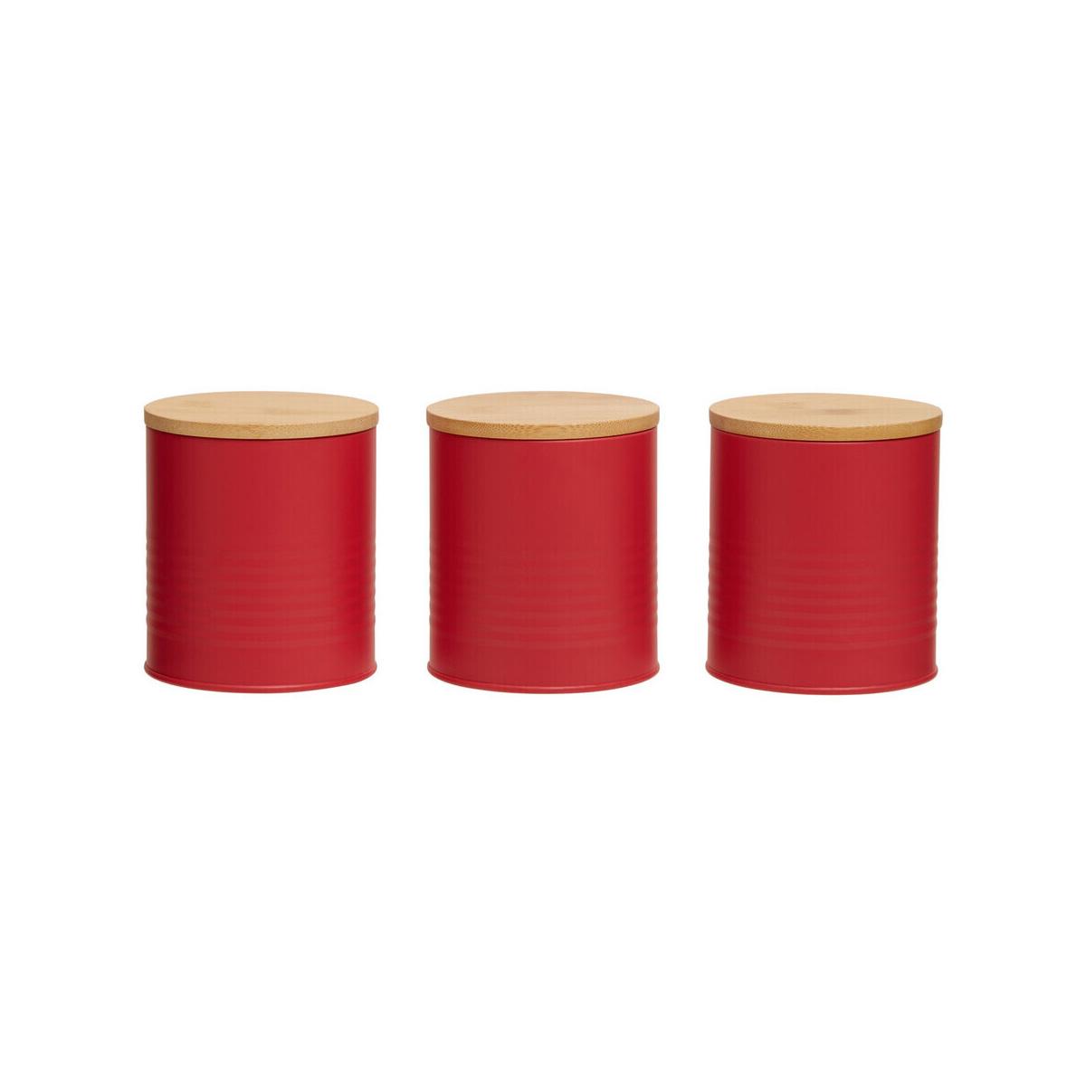 Set Of Three Alton Red Cannisters