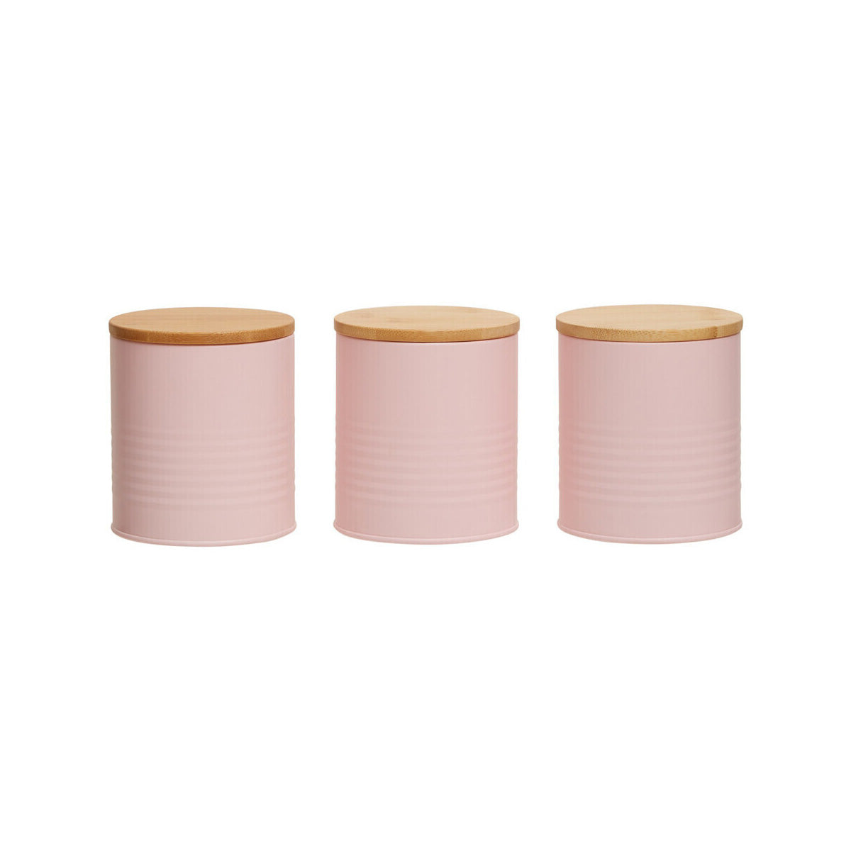 Set Of Three Alton Pink Cannisters