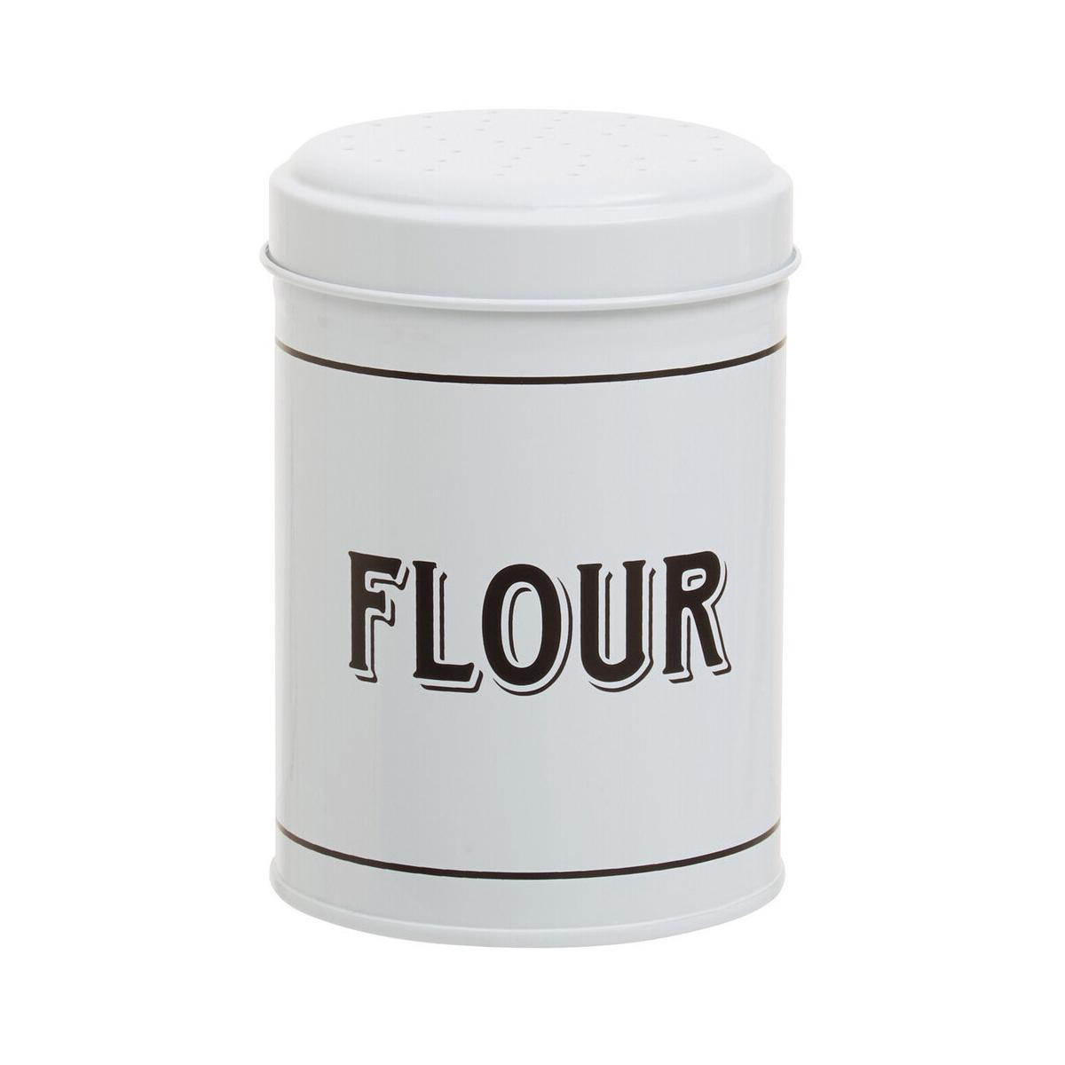 Grocer White Metal Flour Shaker