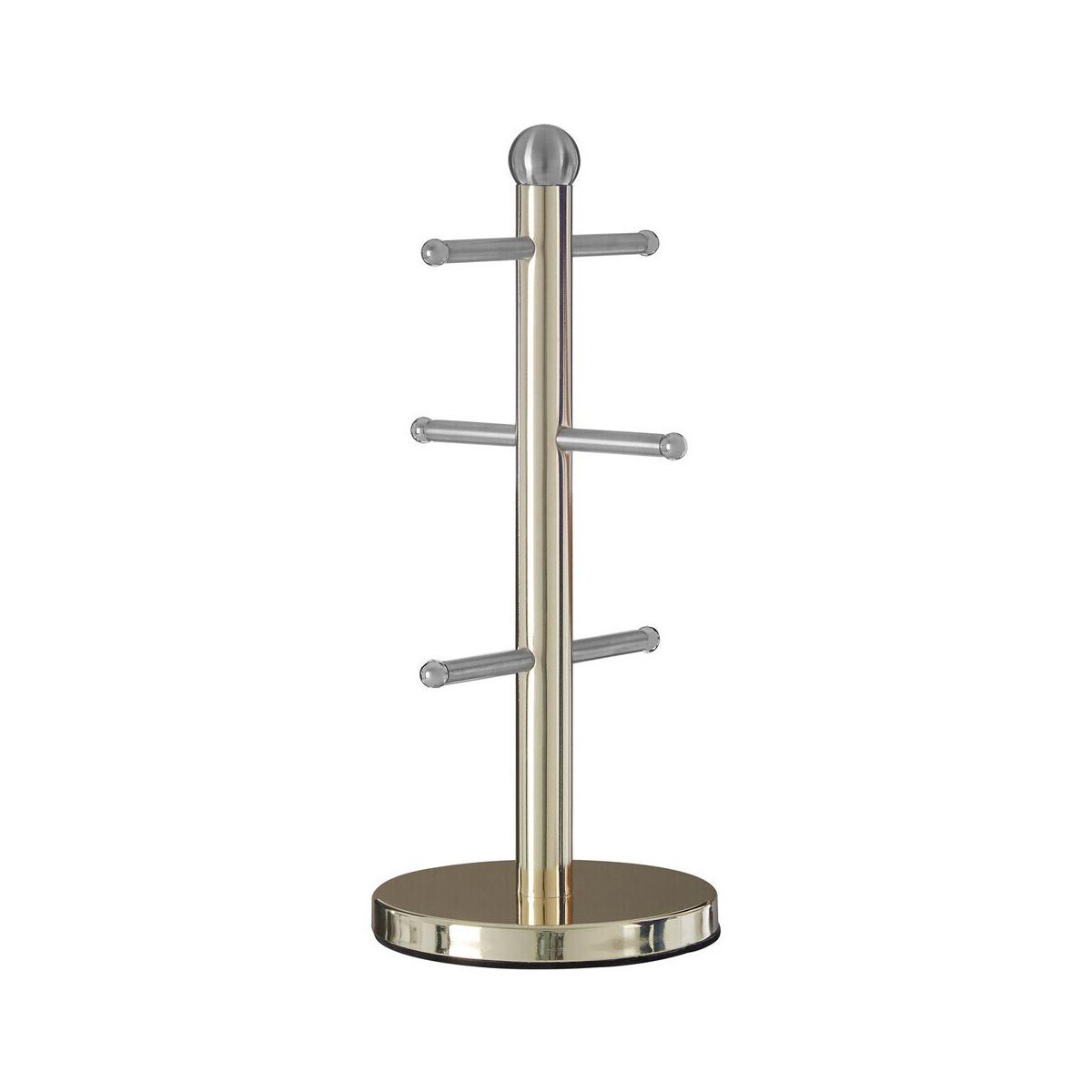 Hirano 6 Cup Gold Finish Mug Tree