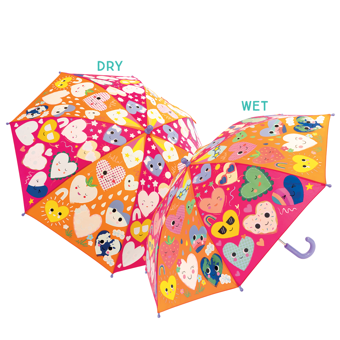 6+ Colour Change Umbrellas - Hearts