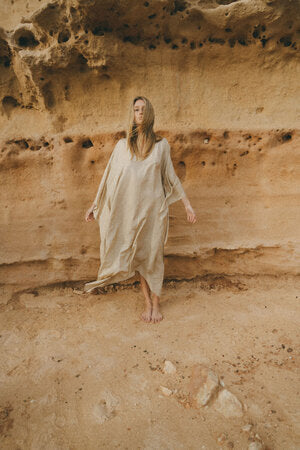 Ibiza Silk Kaftan - Black