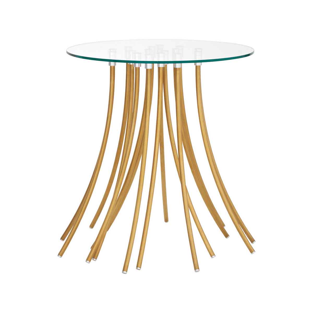 Kensington Townhouse Glass Top and Gold Base Side Table