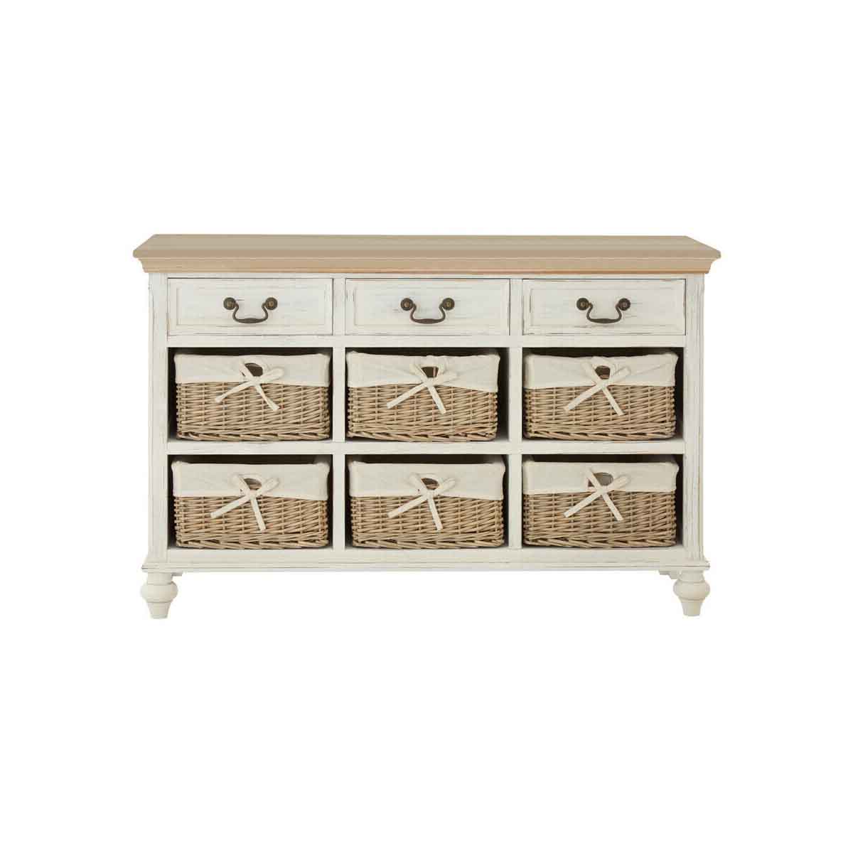 Hendra Cabinet With 6 Willow Baskets