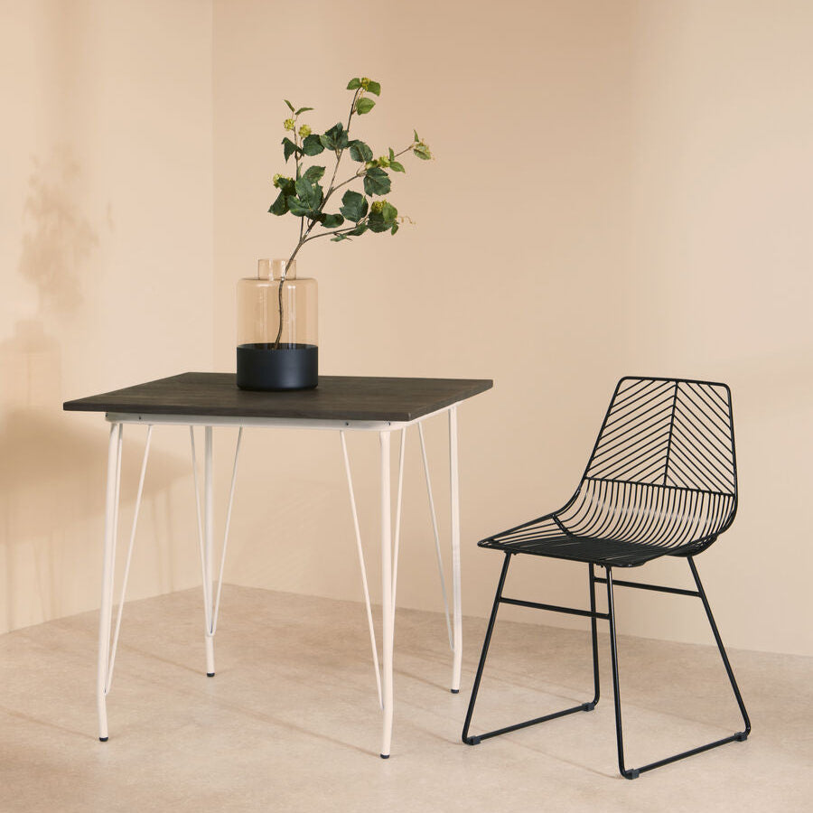 District Small Black Metal Wire Chair