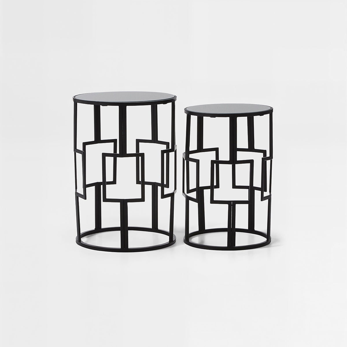 Avantis Set of 2 Square Design Black Tables