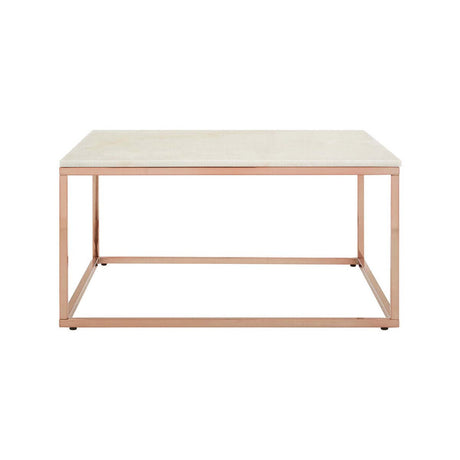 Allure Square Rose Gold and Marble Coffee Table