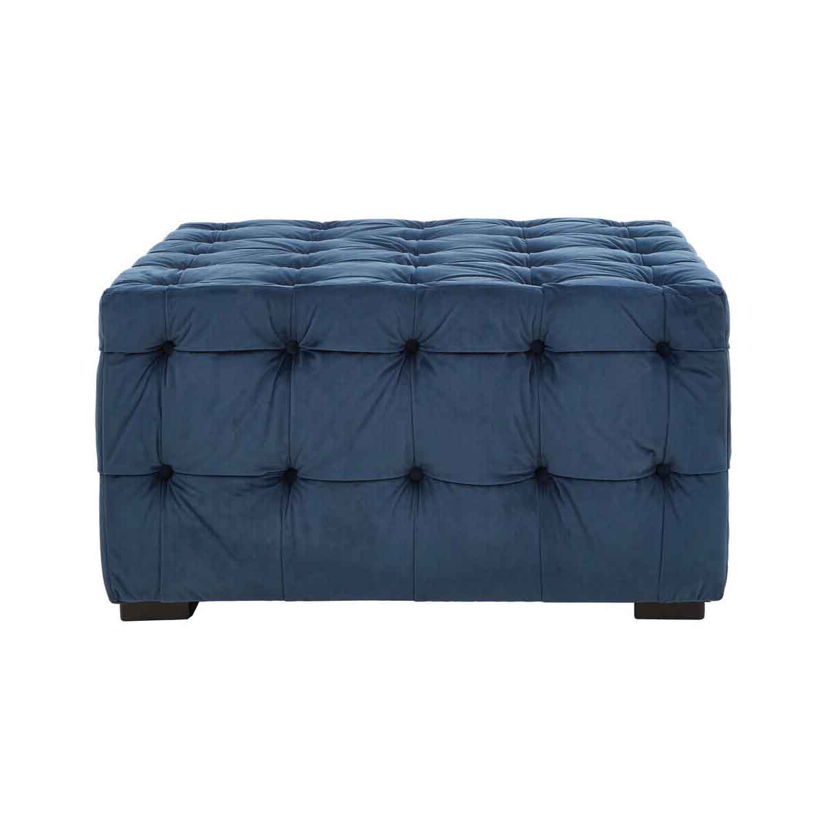 Stella Midnight Velvet Button Stool
