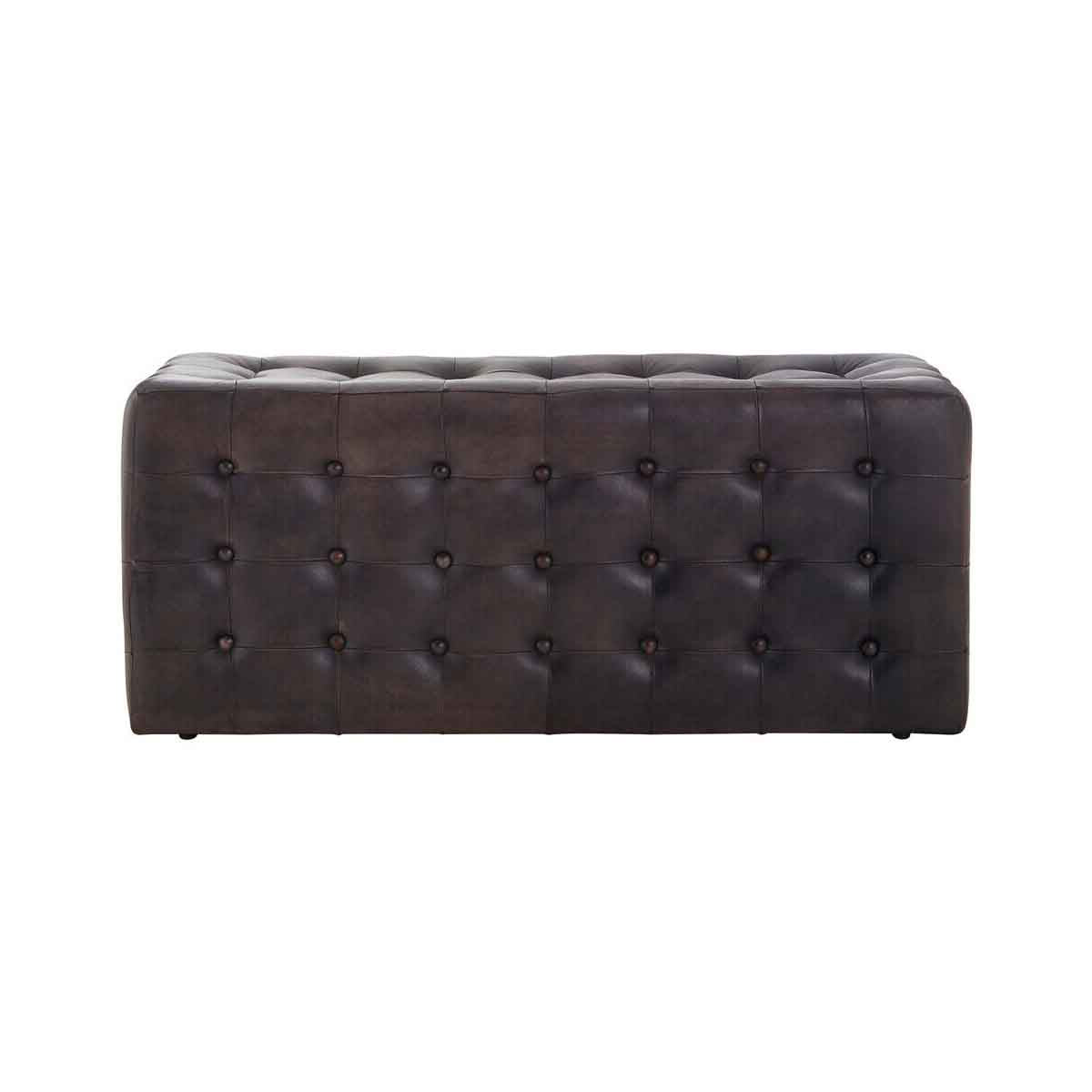 Buffalo Antique Black / Brown Leather Bench