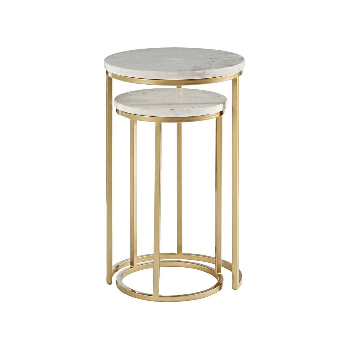 Nirav White Marble Large Nesting Tables