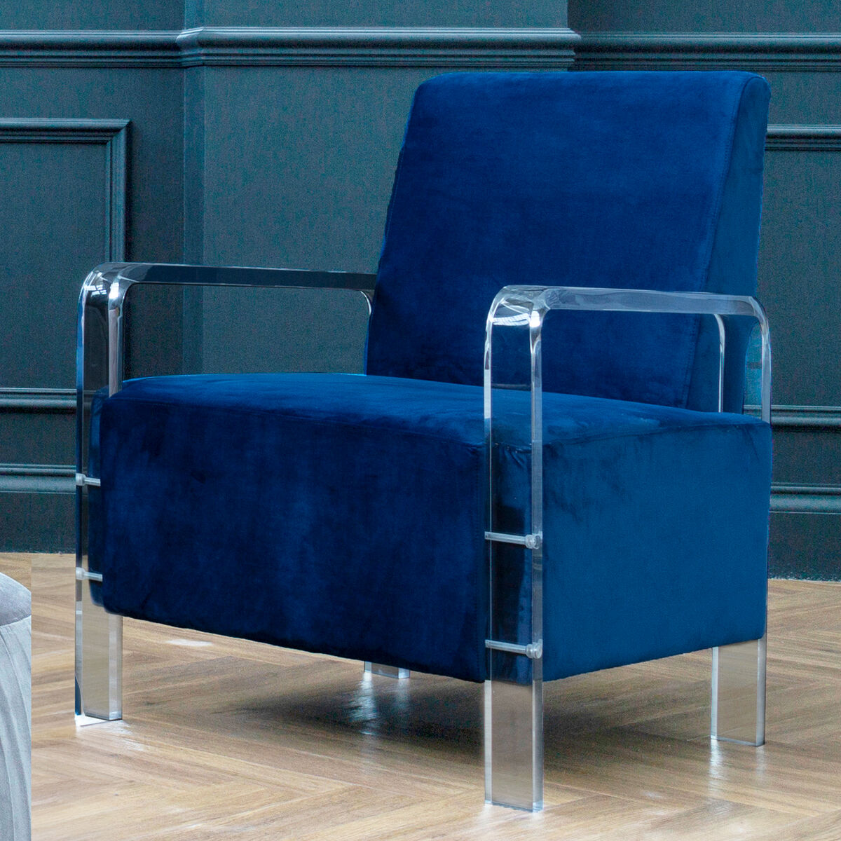 Clarence Blue Velvet Chair
