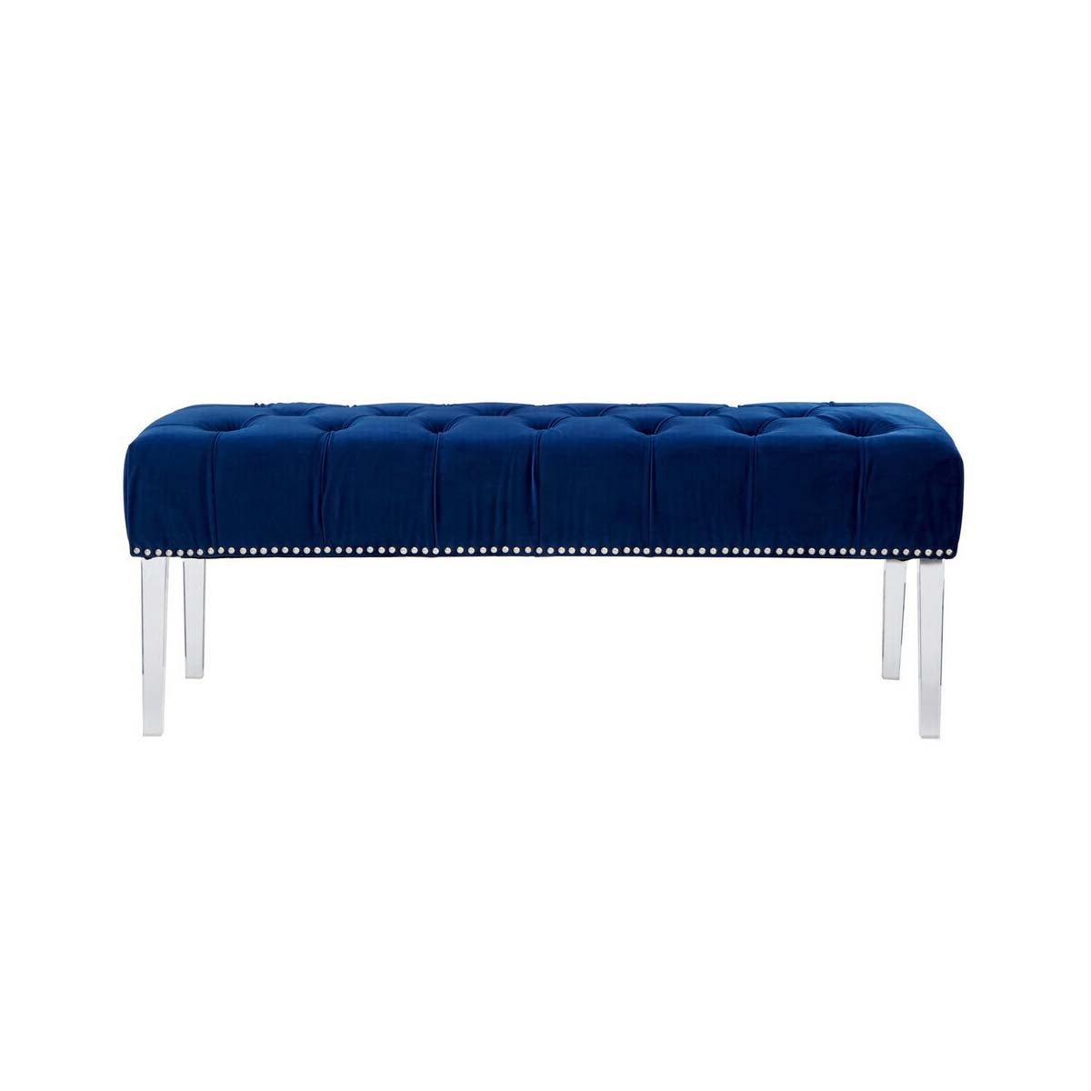 Clarence Blue Velvet Bench