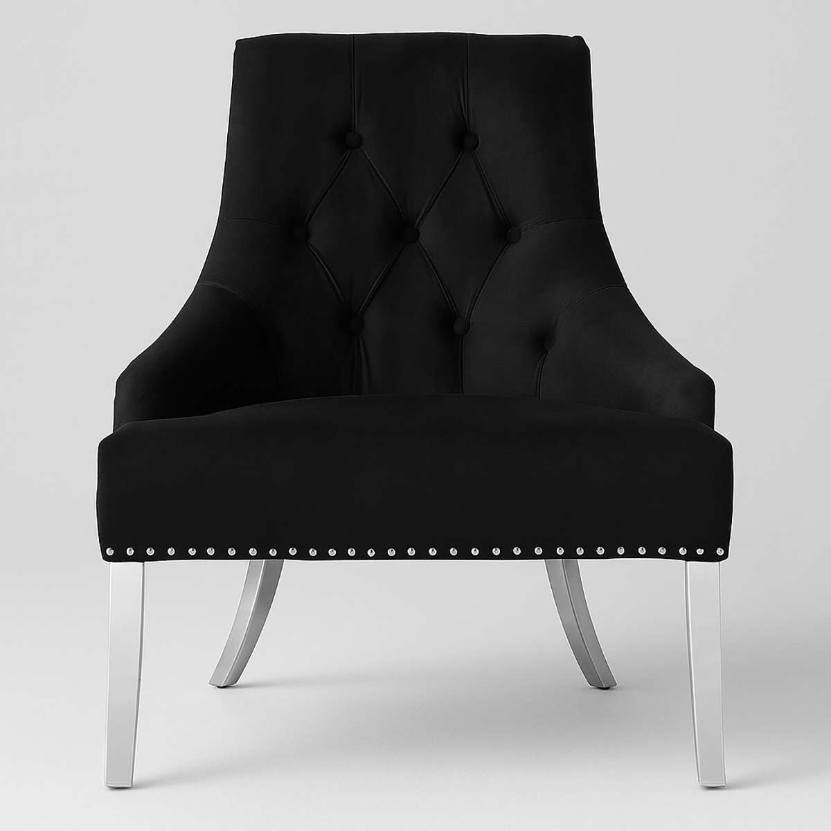 Clarence Button Tufted Black Chair