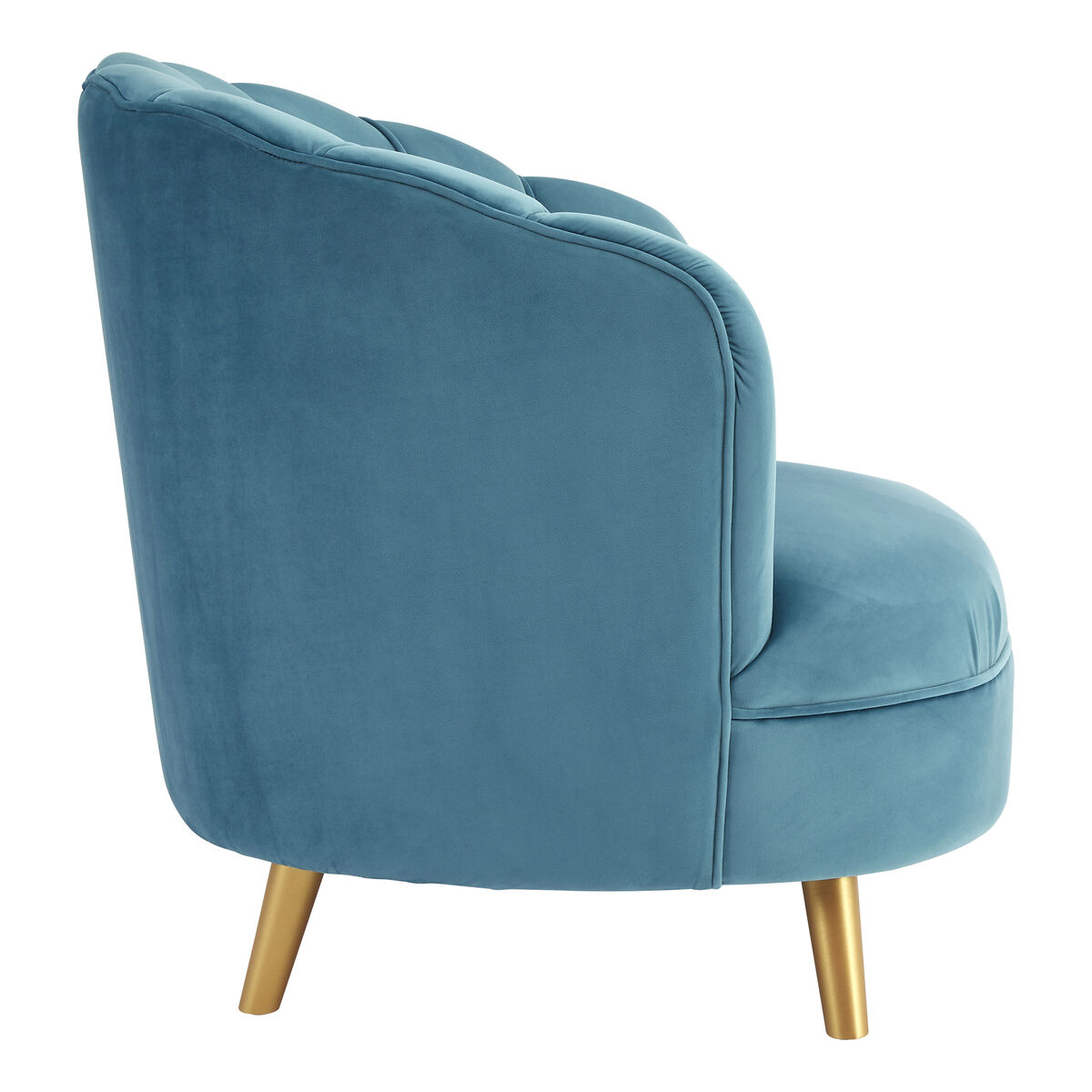 Orlina Blue Velvet Chair With Gold Wood Legs