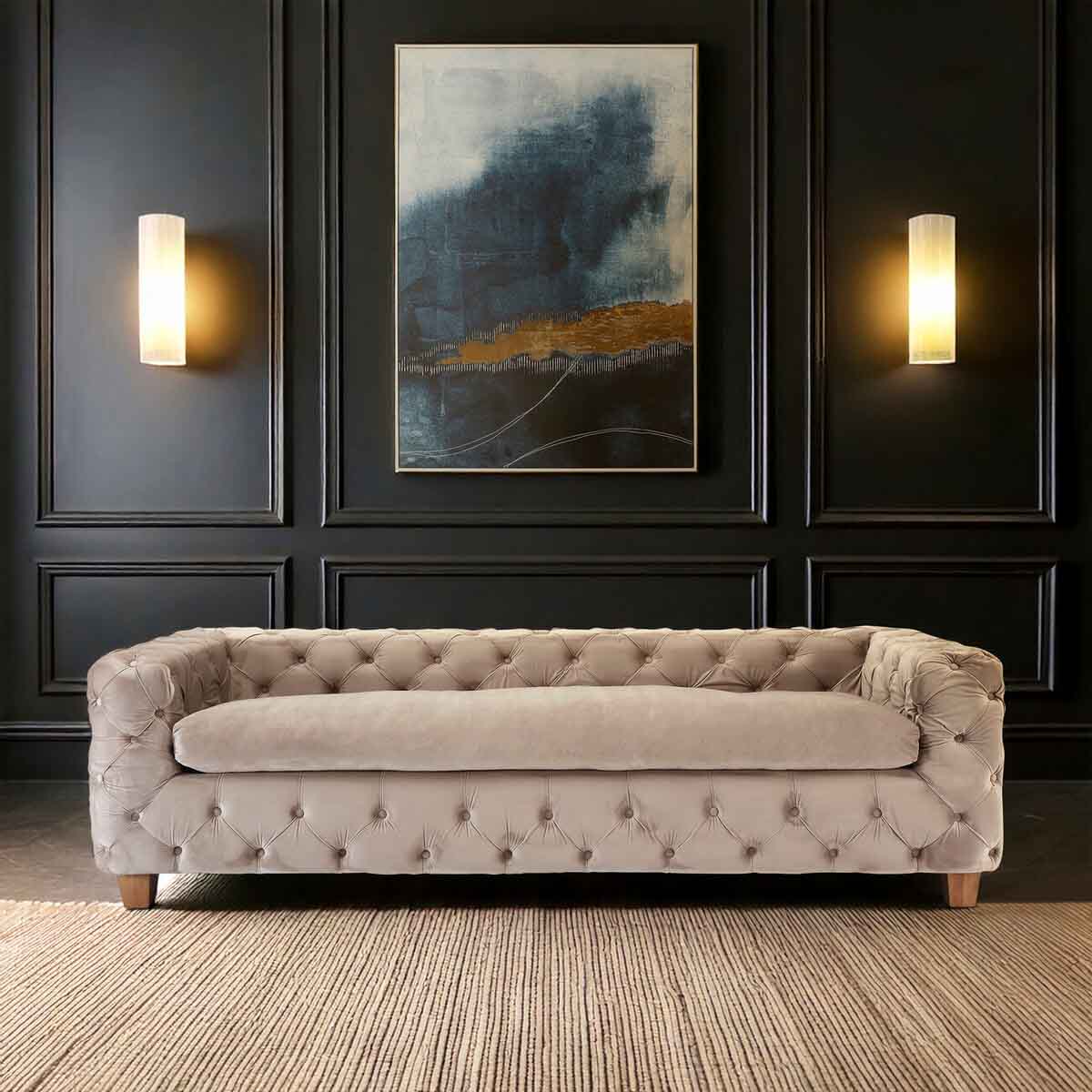 Ophelia 3 Seat Coffee Velvet Sofa