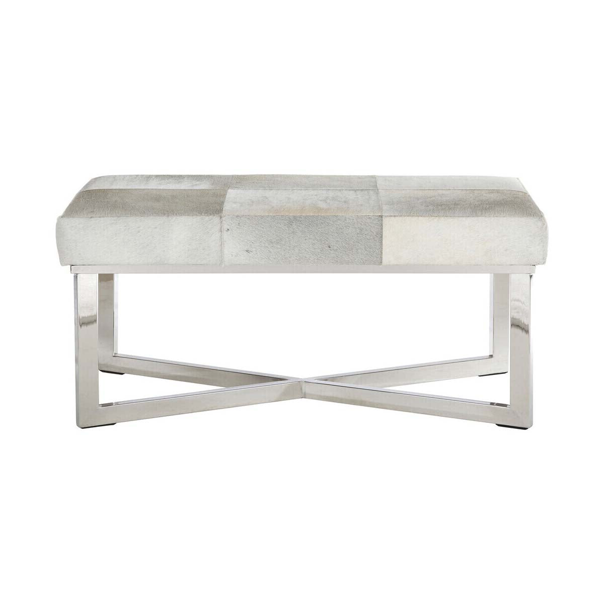 Kensington Townhouse Grey Leather Bench