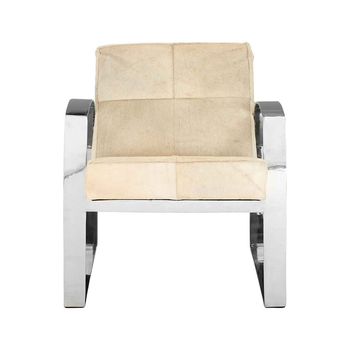 Kensington Townhouse Hairon Leather Chair With Steel Legs