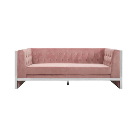 Vogue 3 Seat Pink Velvet Sofa