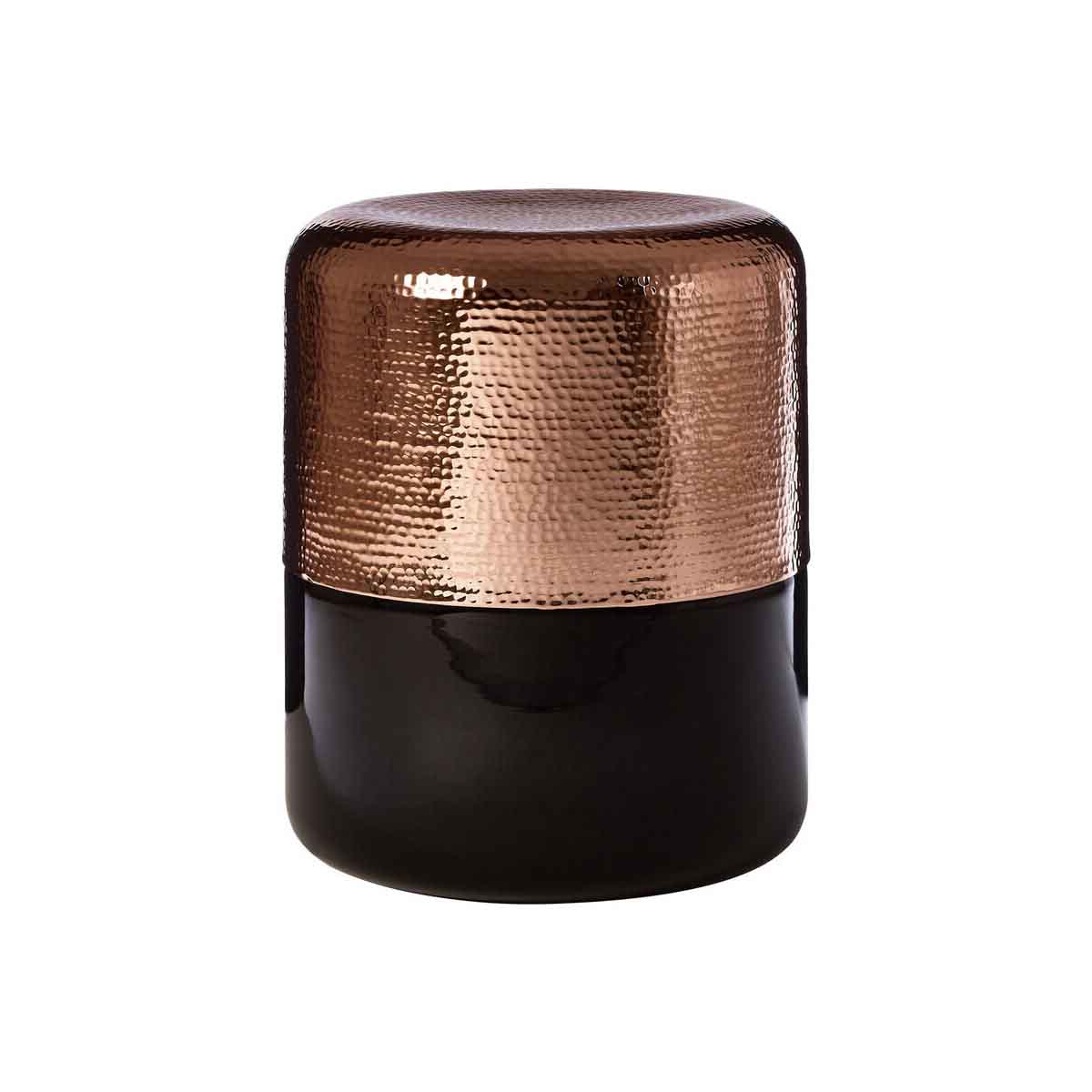 Margot Black Glass and Copper Side Table