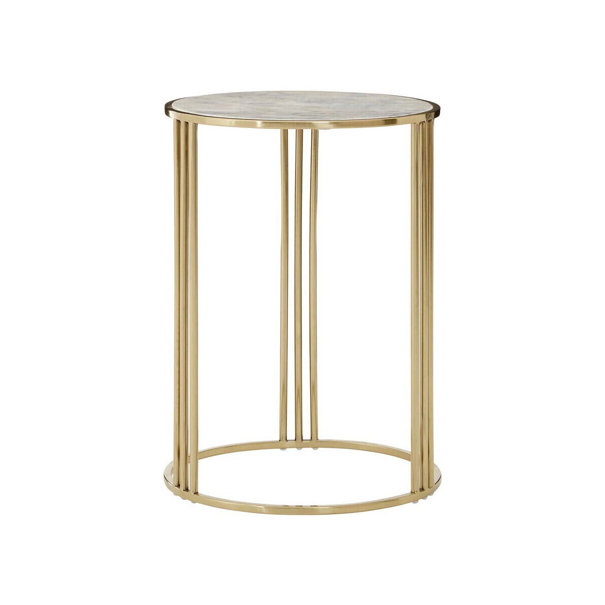 Macy White Marble Round Side Table