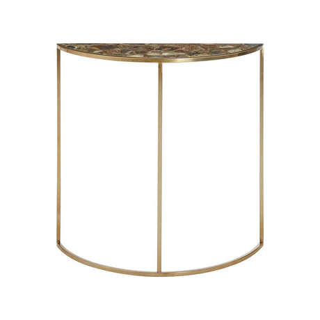 Vita Half Moon Console Table with Black Agate Top