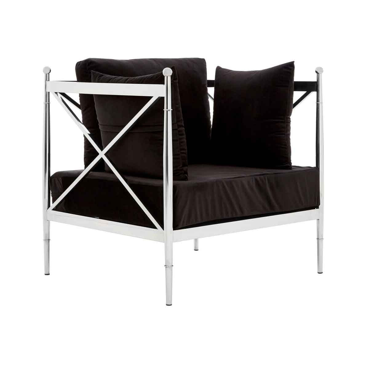 Novo Chair With Silver Lattice Arms