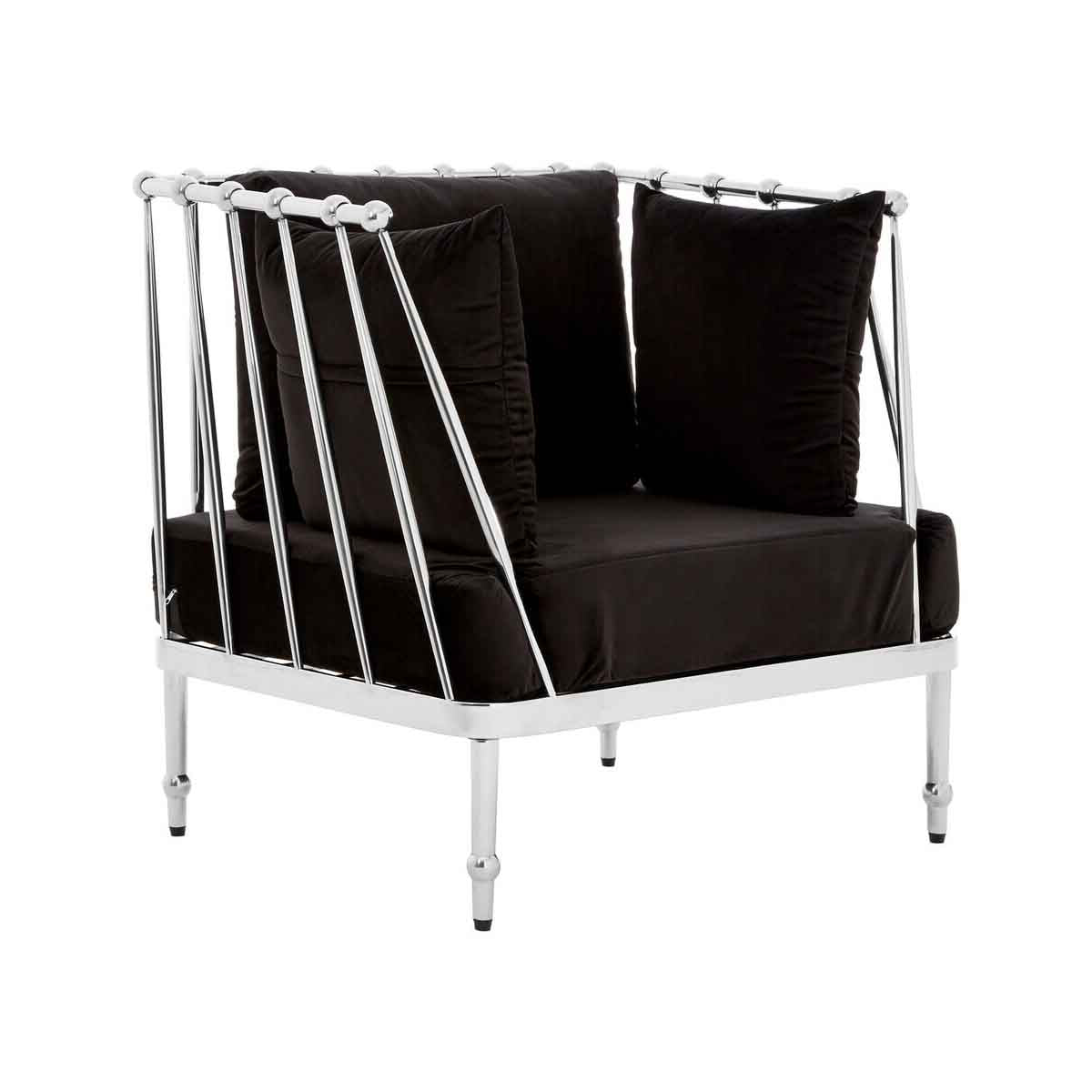 Novo Chair With Silver Finish Tapered Arms