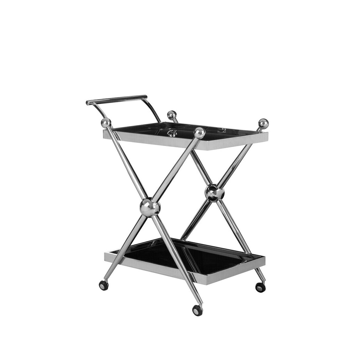 Novo 2 Tier Silver And Cross Design Trolley