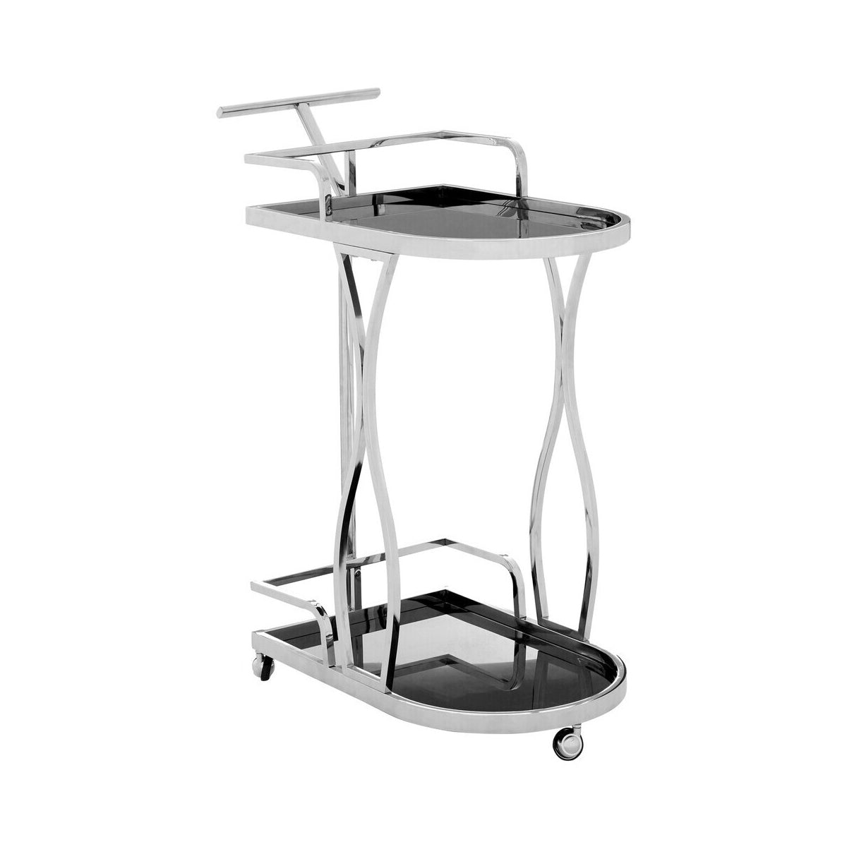 Novo 2 Tier Silver Wavy Design Trolley