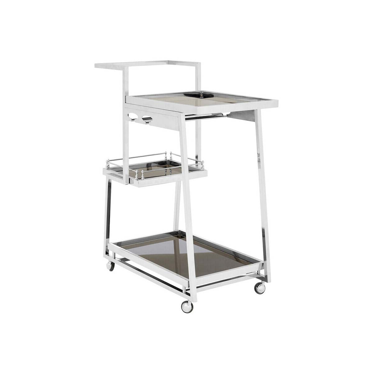 Novo 3 Tier Silver Finish Trolley