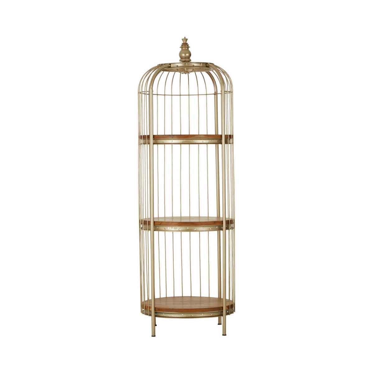Mantis 3 Tier Champagne Gold Birdcage Shelf Unit