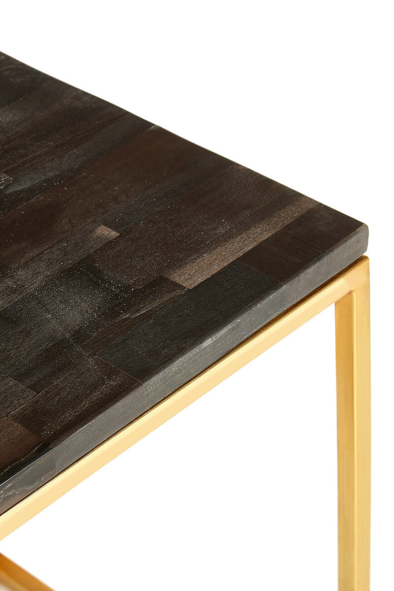 Relic Dark Petrified Wood Square Side Table