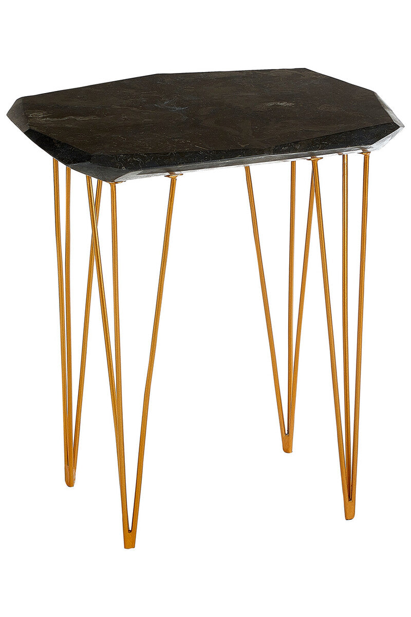 Relic Small Black Marble Top Side Table