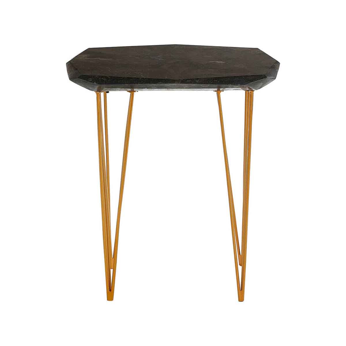 Relic Small Black Marble Top Side Table