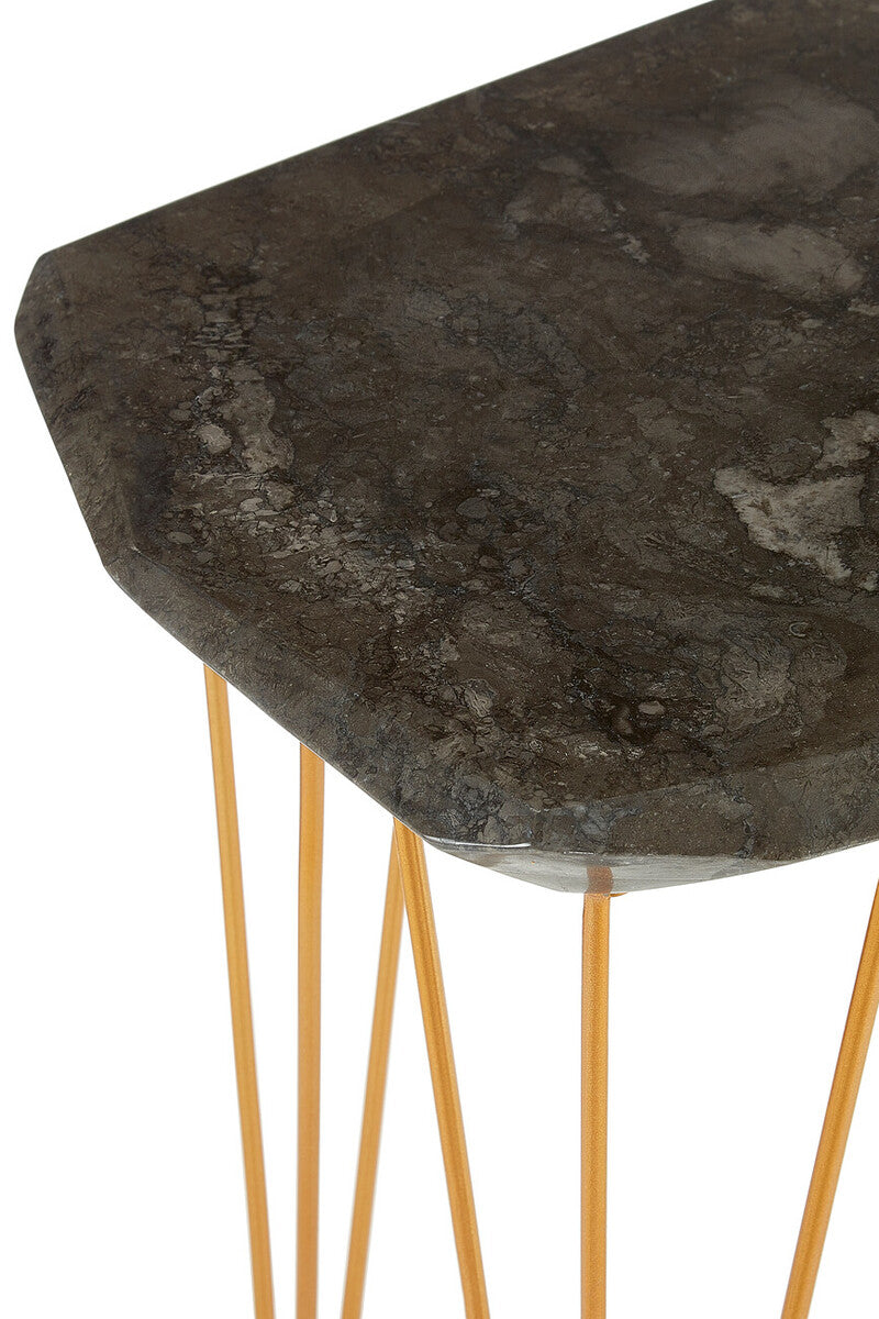 Relic Large Black Marble Top Side Table