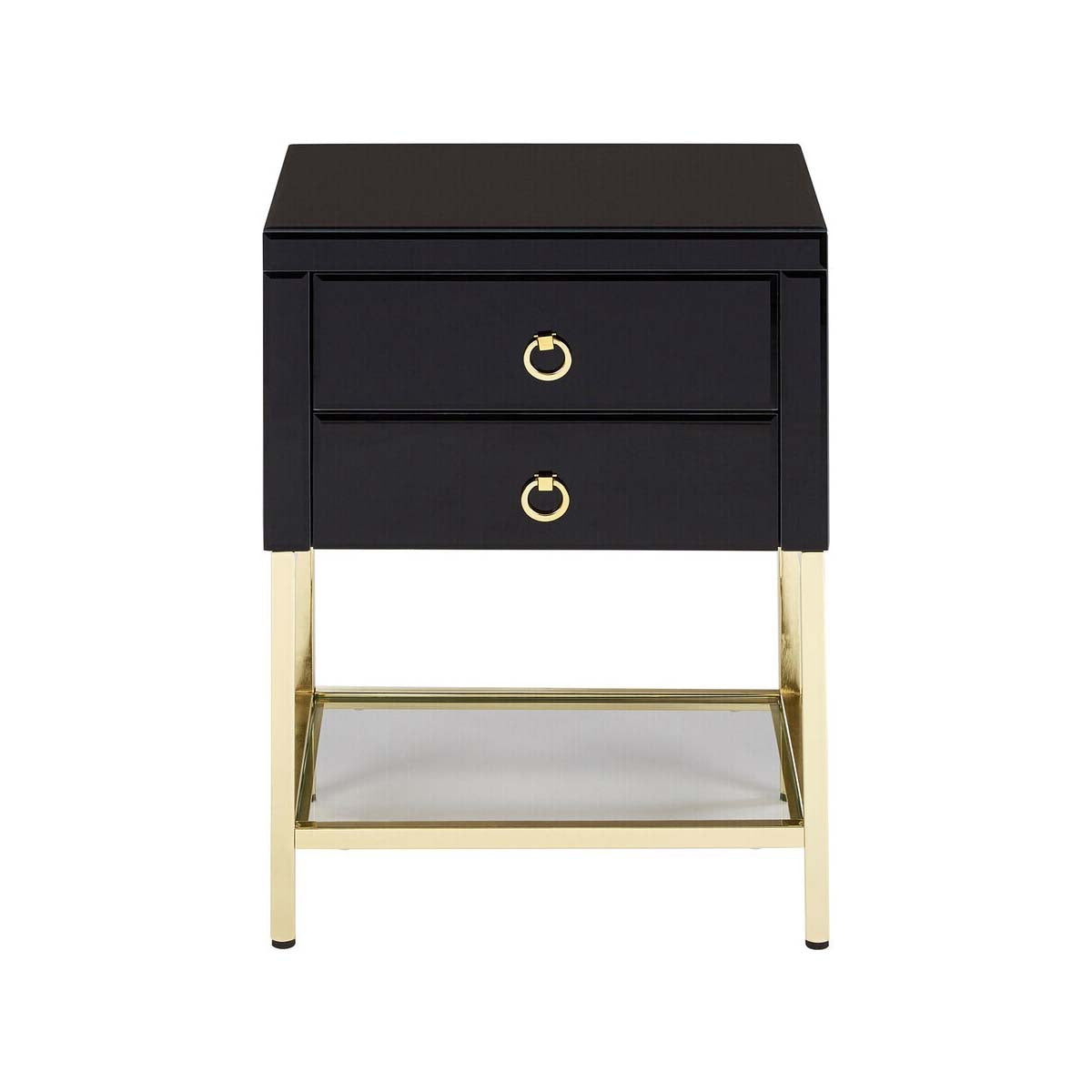 Kensington Townhouse Black 2 Drawer Side Table
