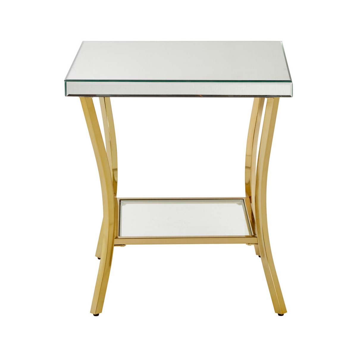 Kensington Townhouse Mirror Side Table with Gold Legs