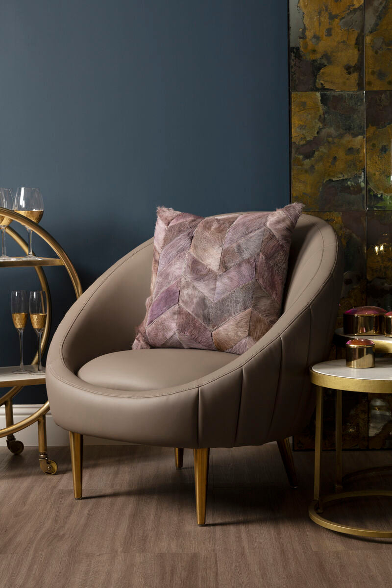 Lagero Brown Leather Effect Armchair