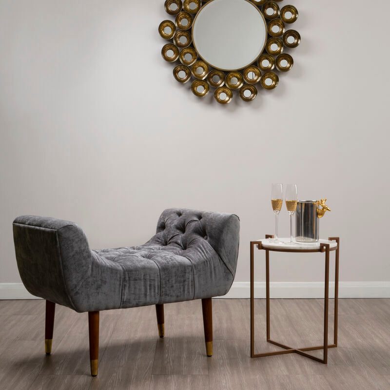 Shay Grey Chenille Stool