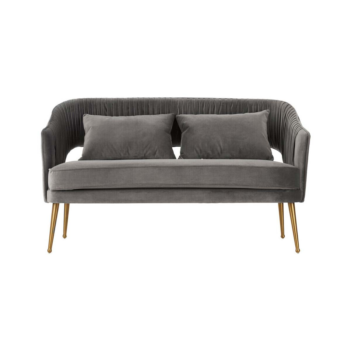 Hendricks Grey Velvet Sofa