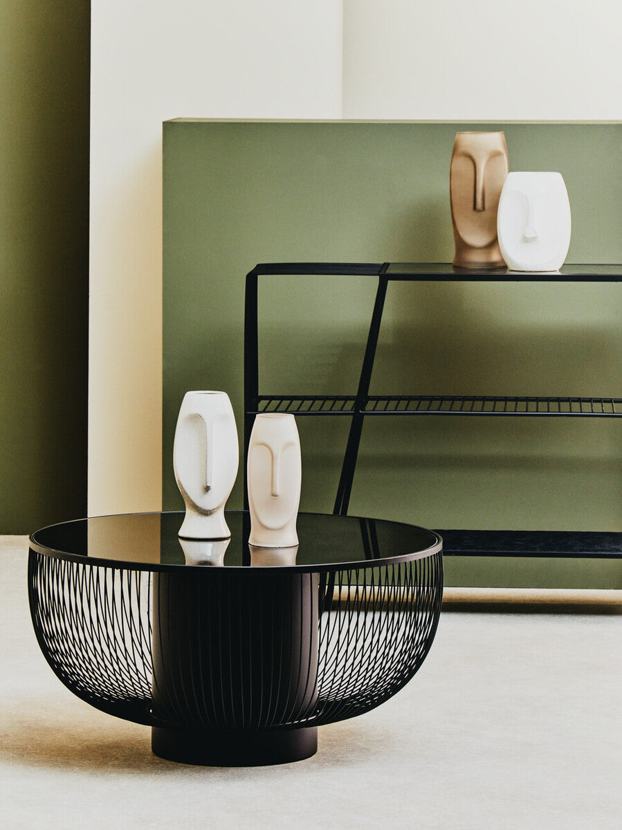 Trento Coffee Table With Black Glass Top