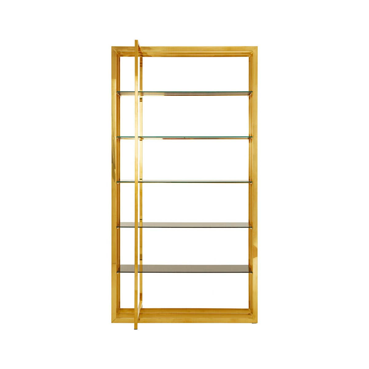 Horizon Rectangular Tempered Glass Five Tier Shelving Unit