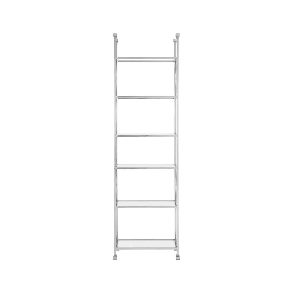 Horizon Cross Design 6 Tier Tempered Glass Shelving Unit